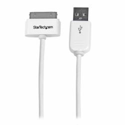 StarTech.com USB2ADC1M καλώδιο κινητού τηλεφώνου Λευκός [Άσπρος] 1 m USB A Apple 30-pin (Startech Apple 30-pin Dock Connector to USB Cable iPhone iPod iPad - Char...