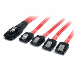StarTech.com 1m SCSI SAS καλώδιο SCSI Κόκκινο, Μαύρος [Μαύρο] SATA III SATA 7-pin (SAS CABLE SFF-8087 TO 4X SATA - .)