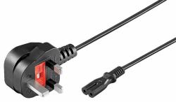 Microconnect PE090718 power cable Black 1.8 m Power plug type G C7 coupler (Power Cord UK Notebook C7 1.8m - Type G, BS 1363 - IEC 320 C7 - H03-VV-H2-F, 0.75 mmÂ², Black - Warranty: 300M)