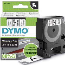 DYMO Authentic D1 Labels | Black Print on White Tape | 19 mm x 7 m | Self-Adhesive Labels for LabelManager Label Makers | Made in Europe (Dymo 45803 D1 19mm x 7m Black on White Tape)
