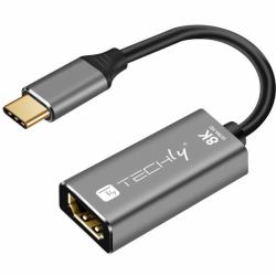 Techly IADAP-USBC-HDMI8 κάρτα γραφικών USB 7680 x 4320 εικονοστοιχεία Μαύρος [Μαύρο], Άργυρος 