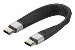 Techly ICOC-USBC-FL-U4 καλώδιο USB USB4 Gen 2x2 0,124 m 40 Gbit/s 1000 W Μαύρος [Μαύρο] 
