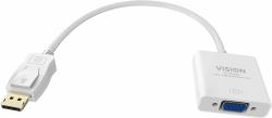 Vision TC-DPVGA προσαρμογέας καλωδίου βίντεο 0,22 m VGA [D-Sub] DisplayPort Λευκός [Άσπρος] 