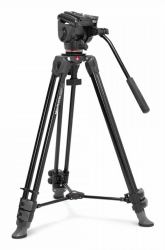 vitec group Manfrotto Video Alu Tripod with 500X Fluid Head τρίποδο Ψηφιακές φωτογραφικές μηχανές / βιντεοκάμερες 3 πόδι [-ια] Μαύρος [Μαύρο] 